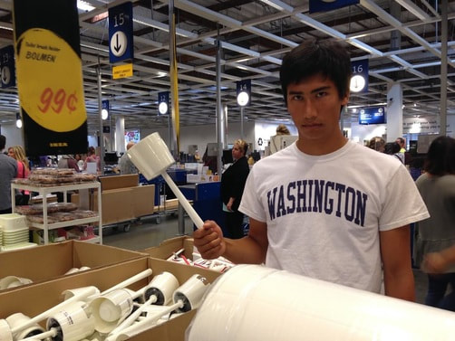 Pre-freshman year, Ikea. The moment that I realized owning your own toilet cleaning brush was part of growing up.